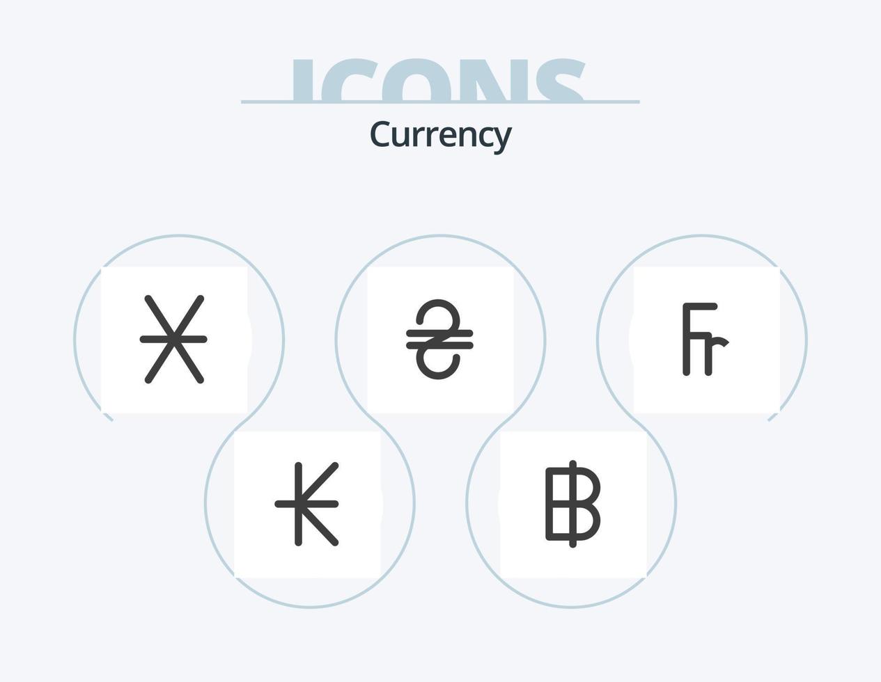 Currency Flat Icon Pack 5 Icon Design. finance. franc. denarius. ukraine. hryvna vector