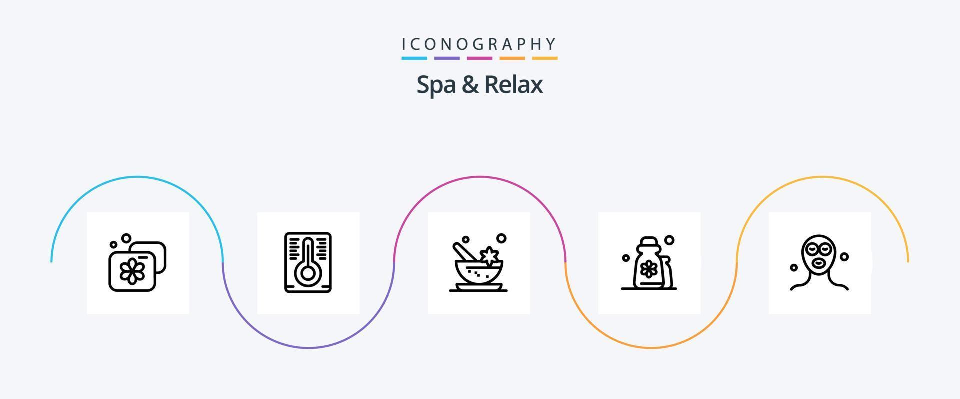 Spa And Relax Line 5 Icon Pack Including lotion . cosmetics . beauty . spa vector