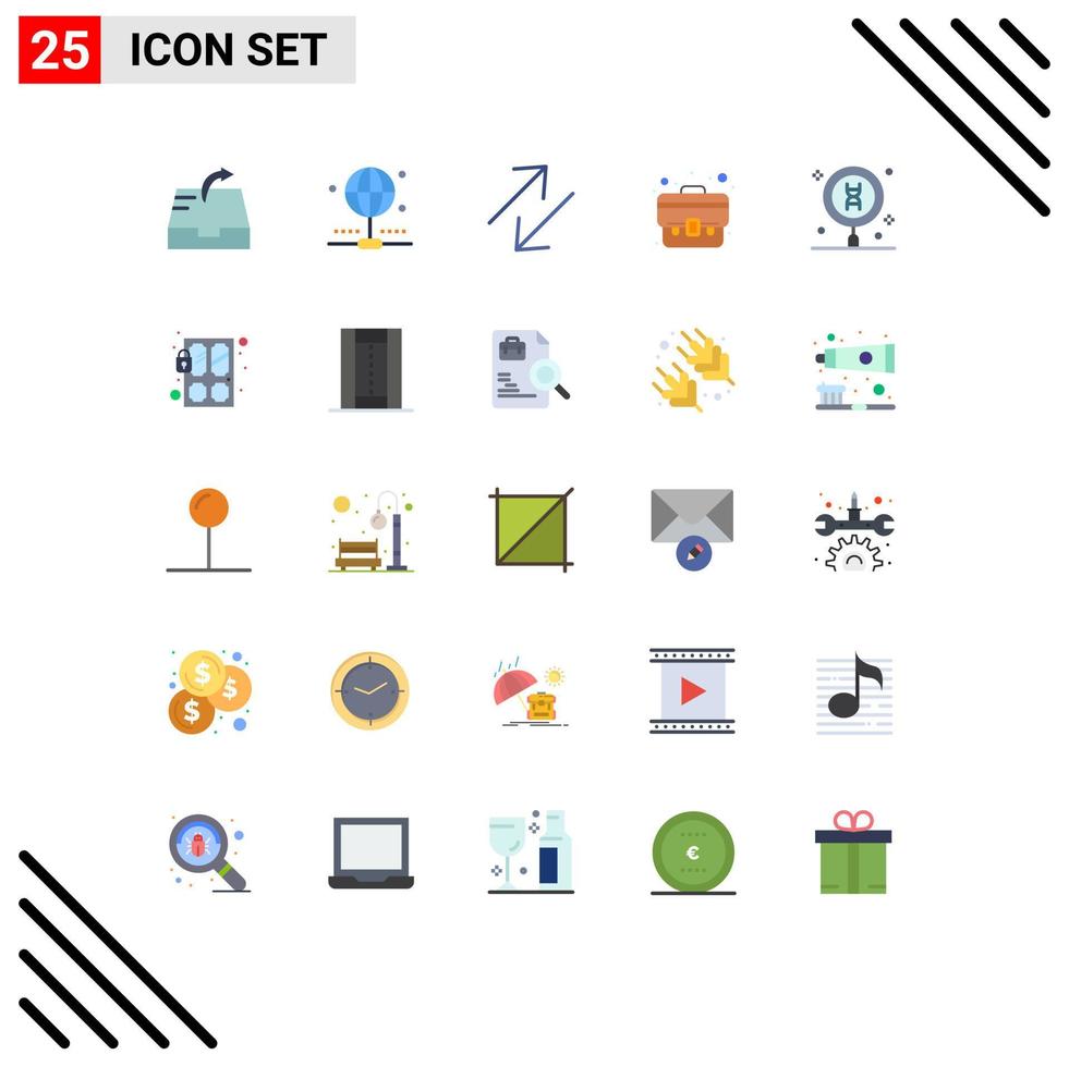 25 Creative Icons Modern Signs and Symbols of search laboratory scale dna bag Editable Vector Design Elements