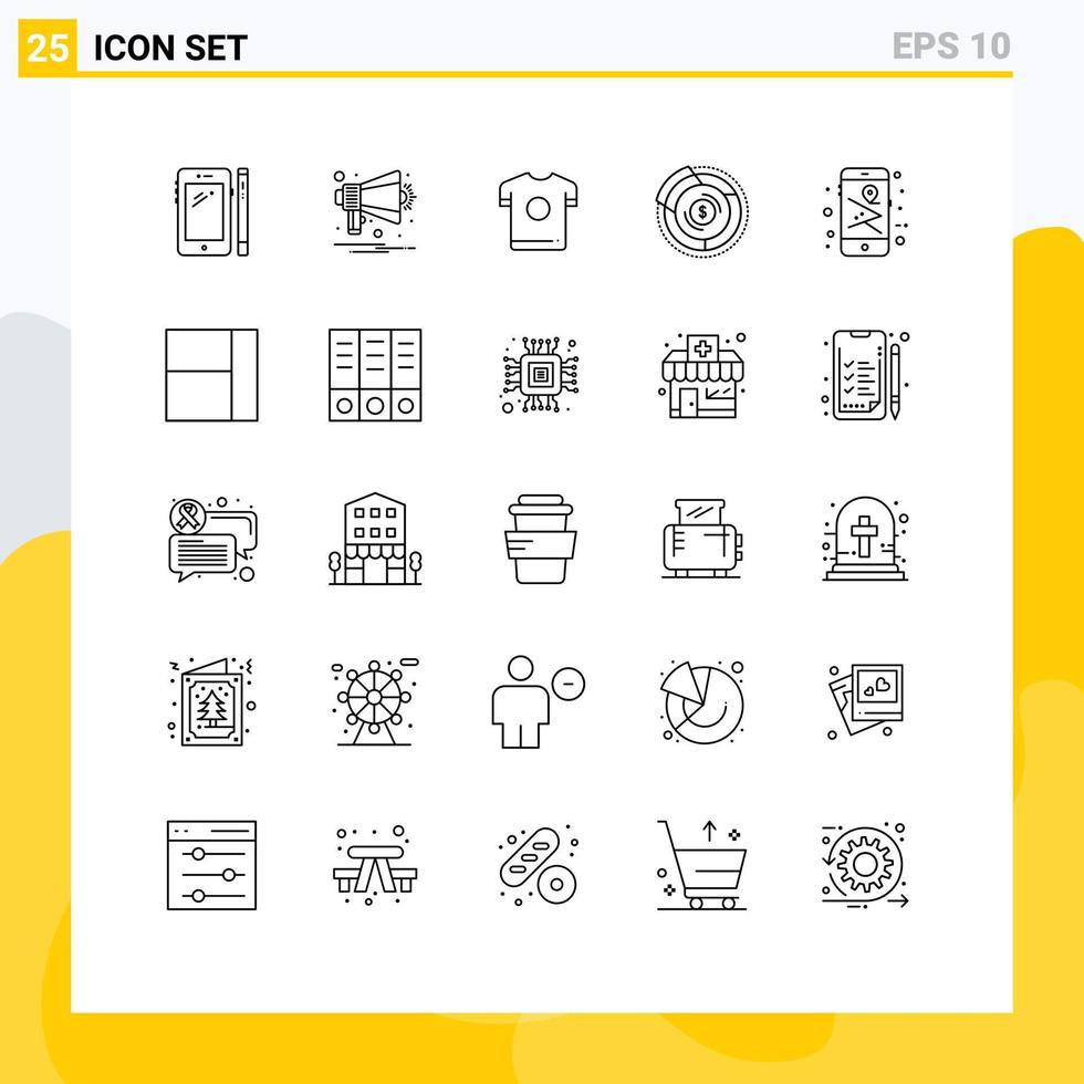 25 Universal Line Signs Symbols of graph diagram notification budget spring Editable Vector Design Elements