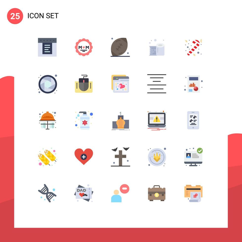 25 Universal Flat Colors Set for Web and Mobile Applications cane tissue roll ball tissue paper cleaning paper Editable Vector Design Elements