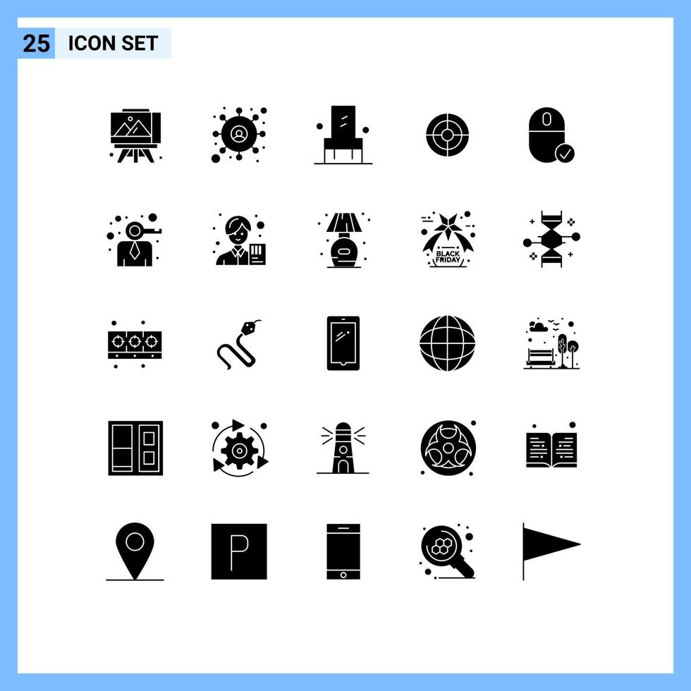 Set of 25 Modern UI Icons Symbols Signs for gadget connected interior computers shoot Editable Vector Design Elements