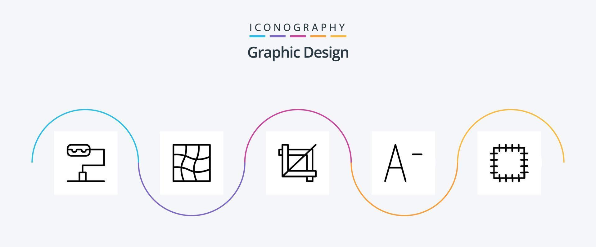 paquete de iconos de la línea de diseño 5 que incluye . fuente. vector