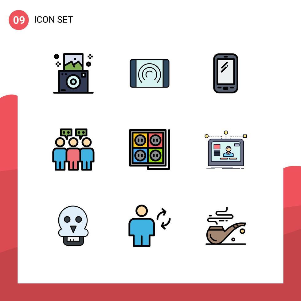 9 iconos creativos signos y símbolos modernos de construcción de enchufes elementos de diseño de vectores editables de comunicación de equipos de teléfonos inteligentes