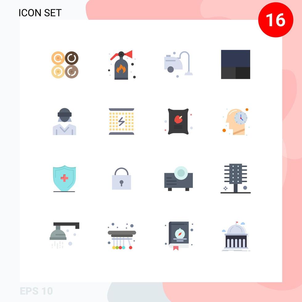 16 Universal Flat Colors Set for Web and Mobile Applications woman reality cleaner motion layout Editable Pack of Creative Vector Design Elements