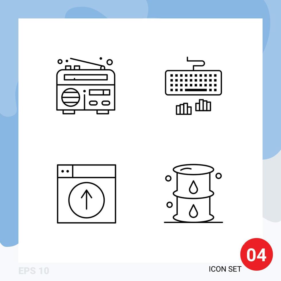 4 Creative Icons Modern Signs and Symbols of frequency web keyboard typing application Editable Vector Design Elements