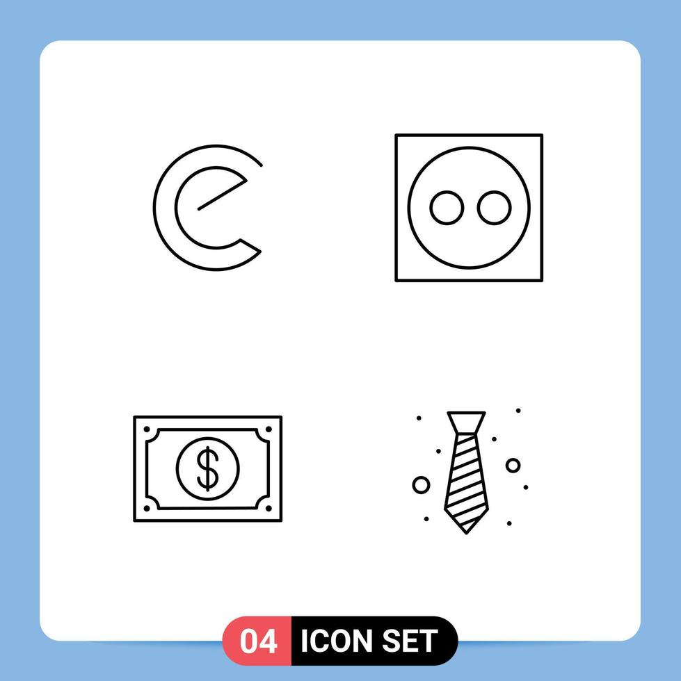 Universal Icon Symbols Group of 4 Modern Filledline Flat Colors of energy coin payment crypto currency plug wearable Editable Vector Design Elements