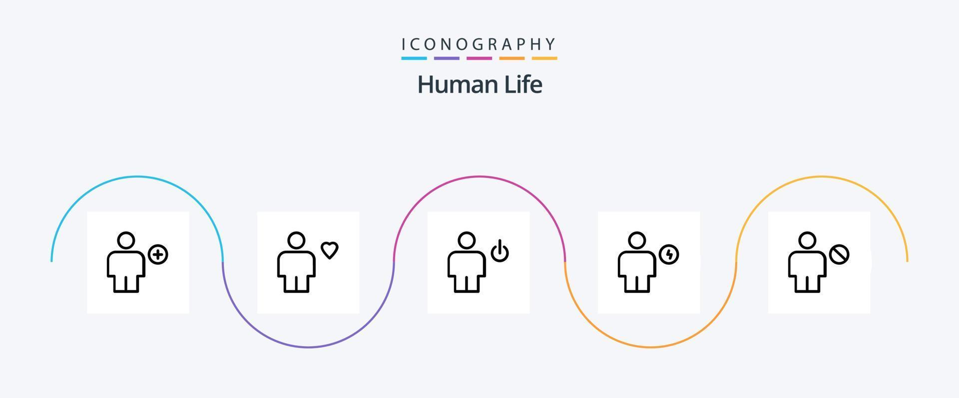 paquete de iconos de línea humana 5 que incluye electricidad. avatar. corazón. apoyar. energía vector