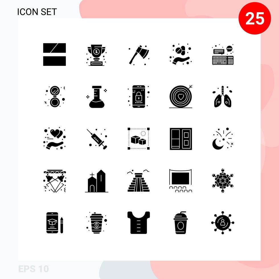 25 iconos creativos signos y símbolos modernos de medicina informática hacha hierba elementos de diseño vectorial editables alternativos vector