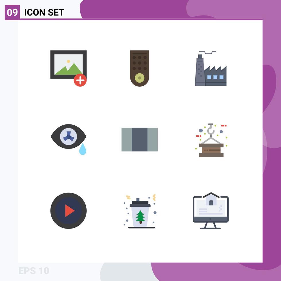 Modern Set of 9 Flat Colors Pictograph of lifting crane construction maximize zombie Editable Vector Design Elements
