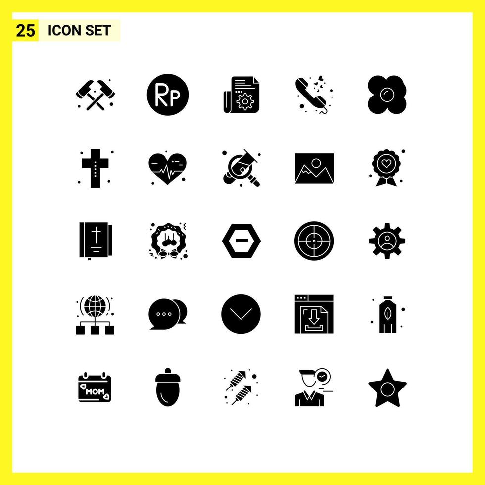 25 User Interface Solid Glyph Pack of modern Signs and Symbols of costume kitchen setting egg love Editable Vector Design Elements