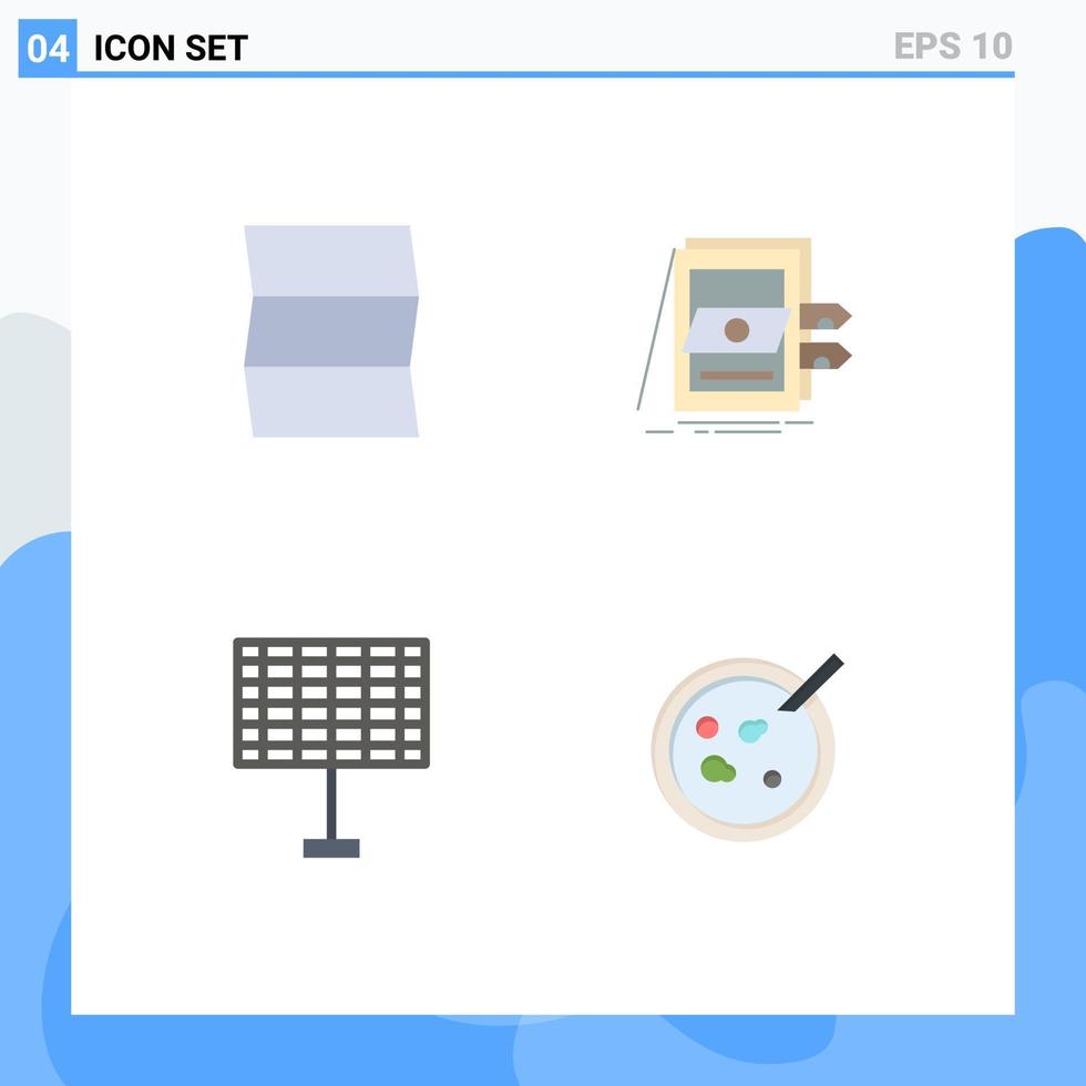 Set of 4 Modern UI Icons Symbols Signs for location eco pos system petri Editable Vector Design Elements