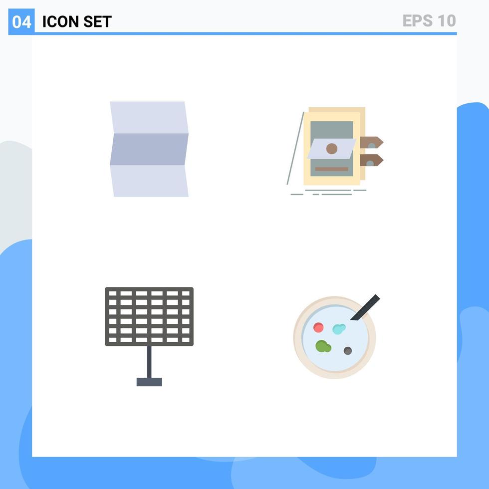 conjunto de 4 iconos de ui modernos símbolos signos para ubicación eco pos sistema petri elementos de diseño vectorial editables vector