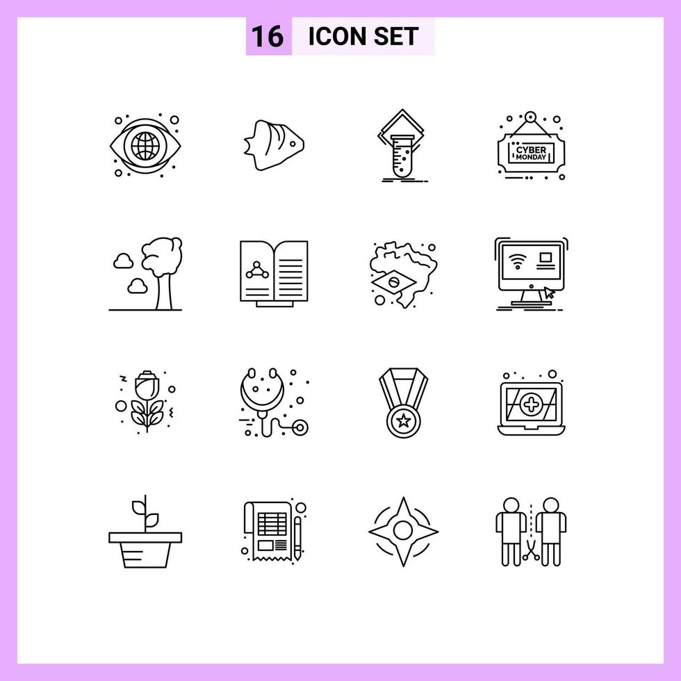 16 Outline concept for Websites Mobile and Apps sale discount banner board test Editable Vector Design Elements