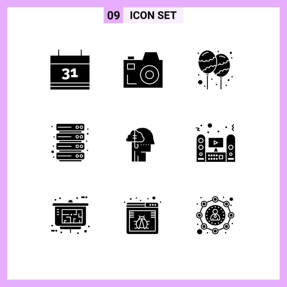 Set of 9 Modern UI Icons Symbols Signs for habit addiction holi borrowing ideas hosting Editable Vector Design Elements