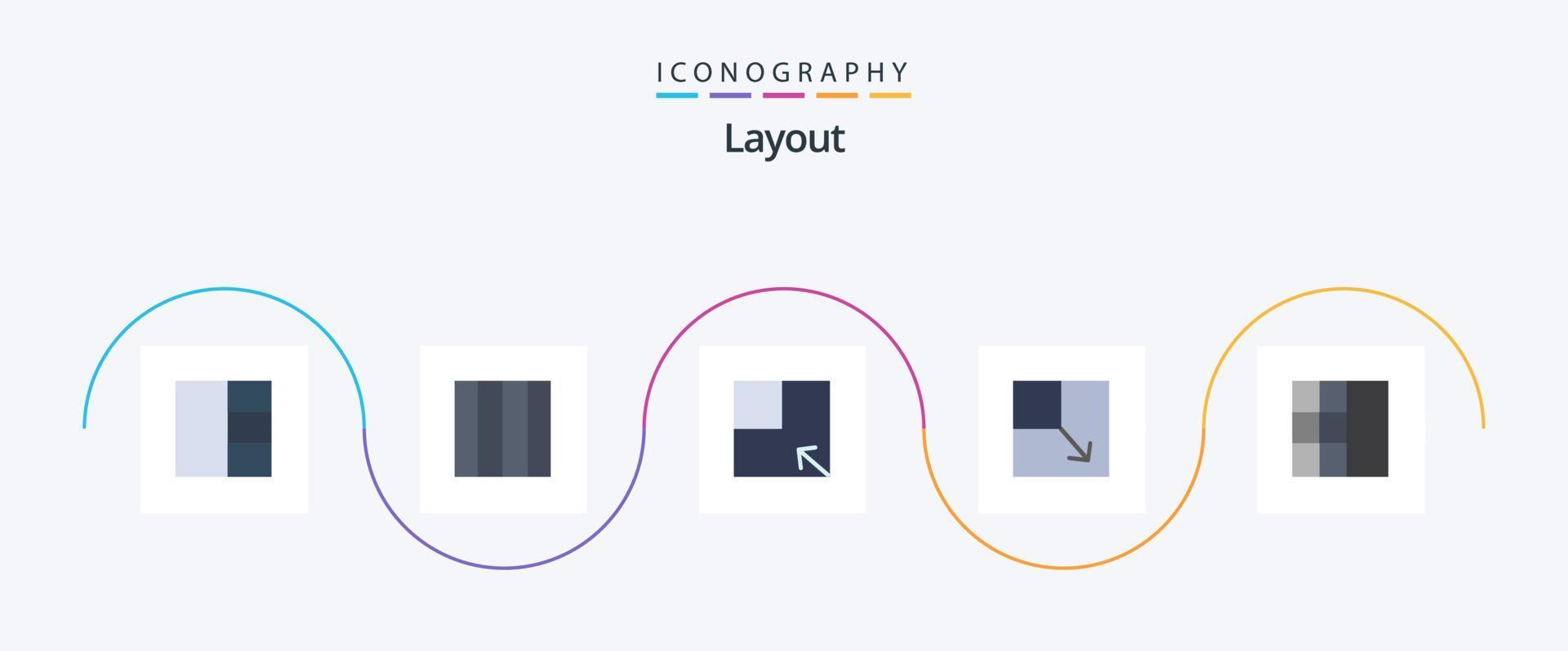 Layout Flat 5 Icon Pack Including . grid. vector