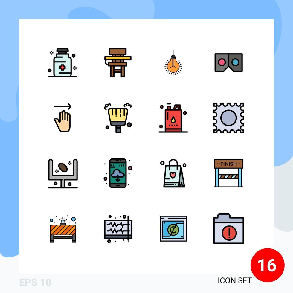 16 Creative Icons Modern Signs and Symbols of hand vr furniture glasses tips Editable Creative Vector Design Elements
