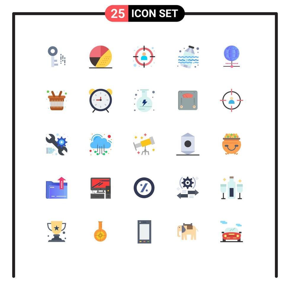 Stock Vector Icon Pack of 25 Line Signs and Symbols for internet water management waste goal Editable Vector Design Elements