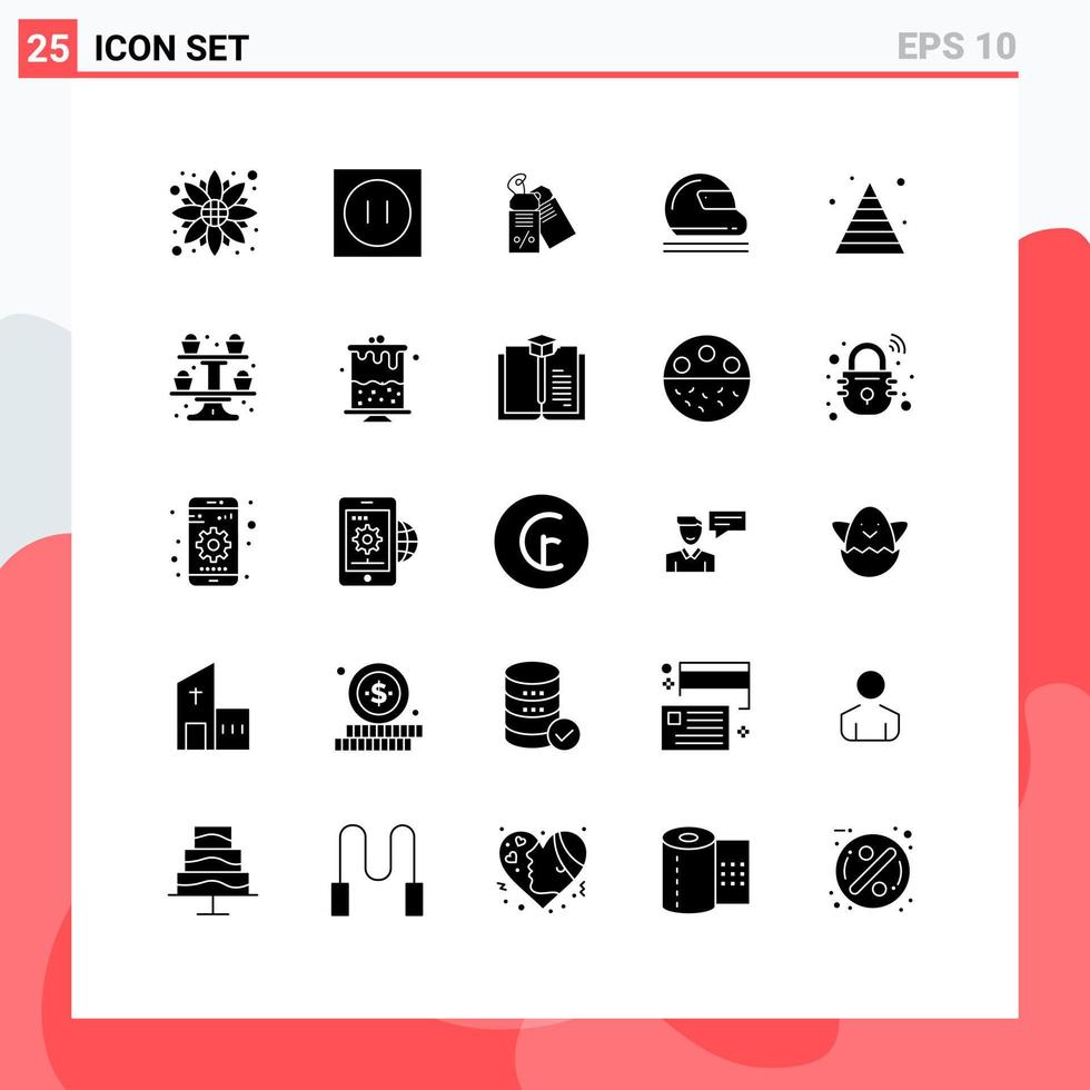 paquete de iconos de vector de stock de 25 signos y símbolos de línea para elementos de diseño de vector editables de casco de seguridad de etiqueta de portero de negocio