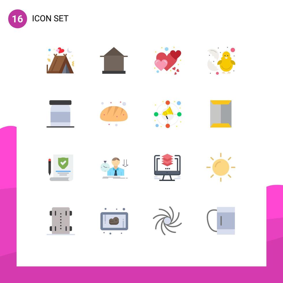 paquete de iconos de vector de stock de 16 signos y símbolos de línea para baby easter shack cuidado de pollo paquete editable de elementos de diseño de vector creativo