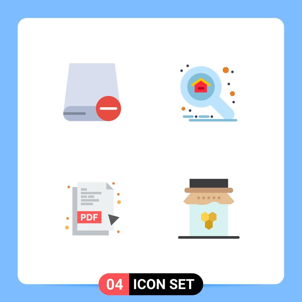 4 iconos planos vectoriales temáticos y símbolos editables de computadoras propiedad de gadget pdf archivo pdf elementos de diseño vectorial editables vector