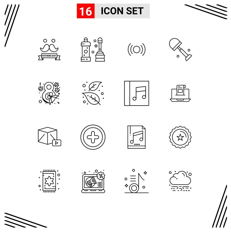 16 Thematic Vector Outlines and Editable Symbols of eight shovels basic shovel ux Editable Vector Design Elements
