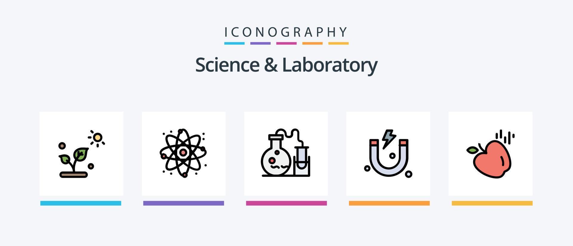 Science Line Filled 5 Icon Pack Including . science. science. food. science. Creative Icons Design vector