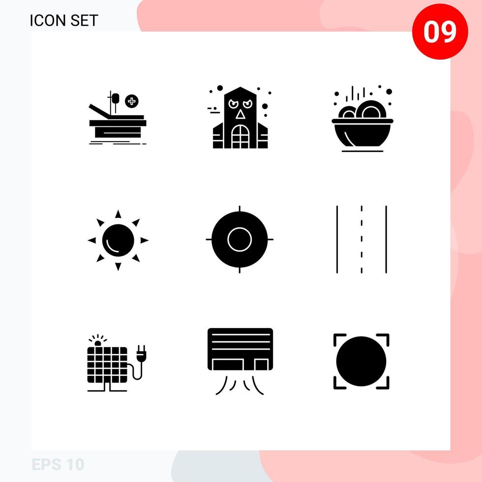 9 Creative Icons Modern Signs and Symbols of ui essential food basic beach Editable Vector Design Elements