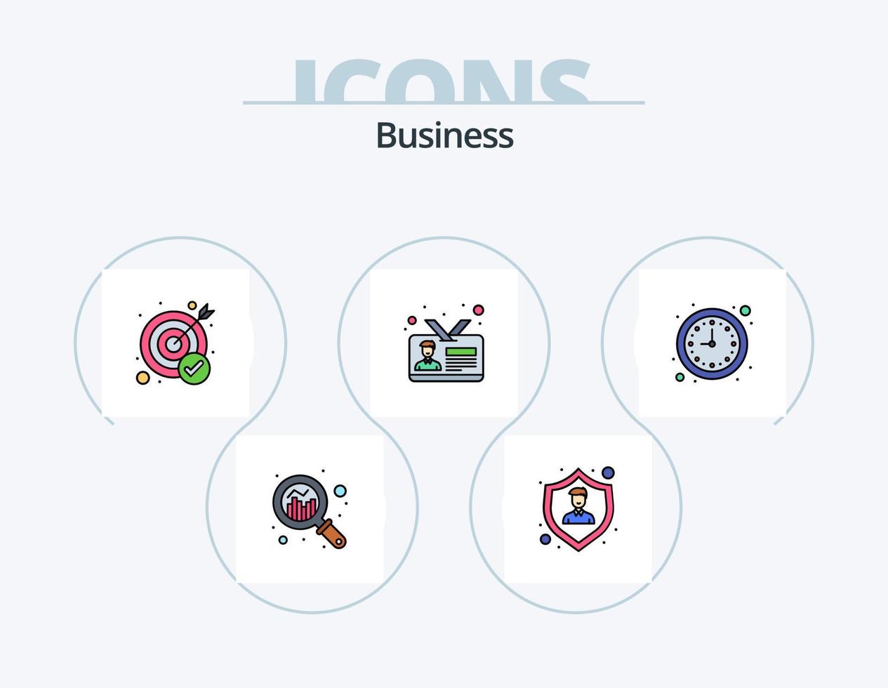paquete de iconos llenos de línea de negocio 5 diseño de iconos. estrategia. negocio. bancario. compartir. social vector
