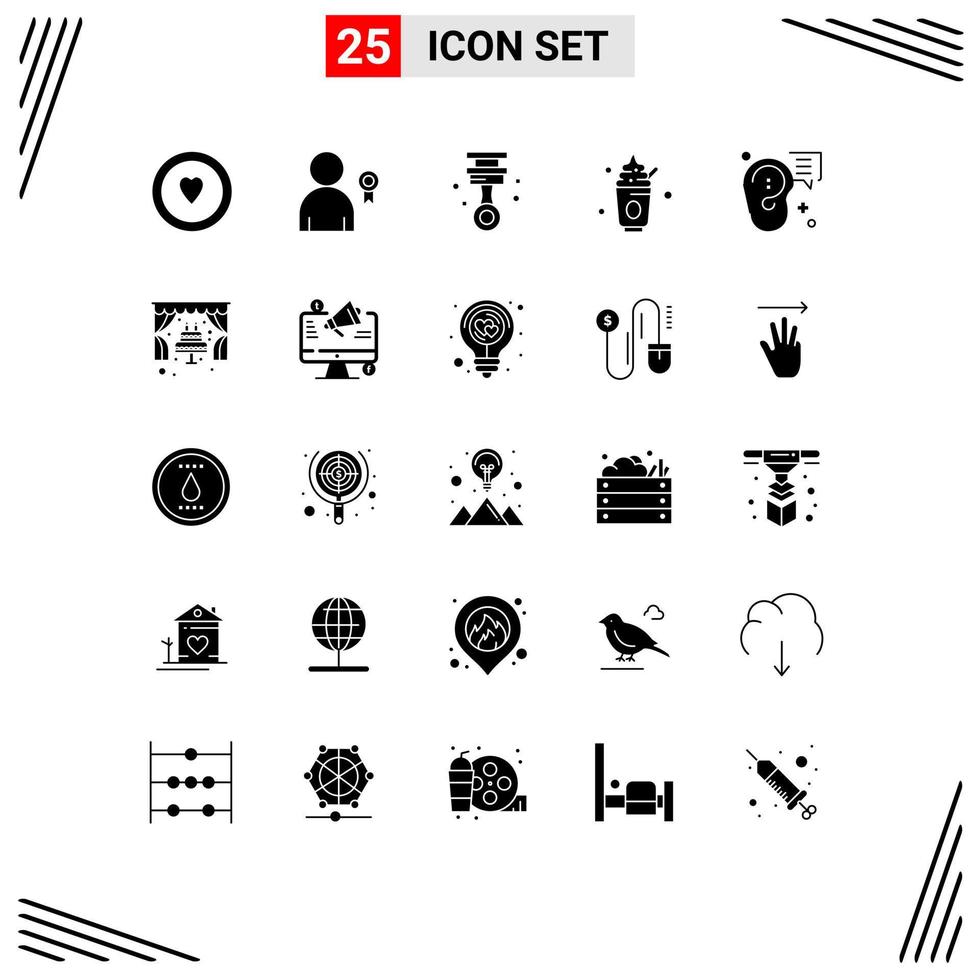 25 iconos creativos signos y símbolos modernos de elementos de diseño de vectores editables para fiesta de dulces de garaje