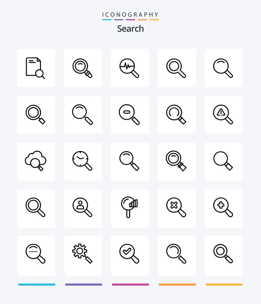 búsqueda creativa 25 paquete de iconos de contorno como magnificar. general. gráfico. ui expandido vector