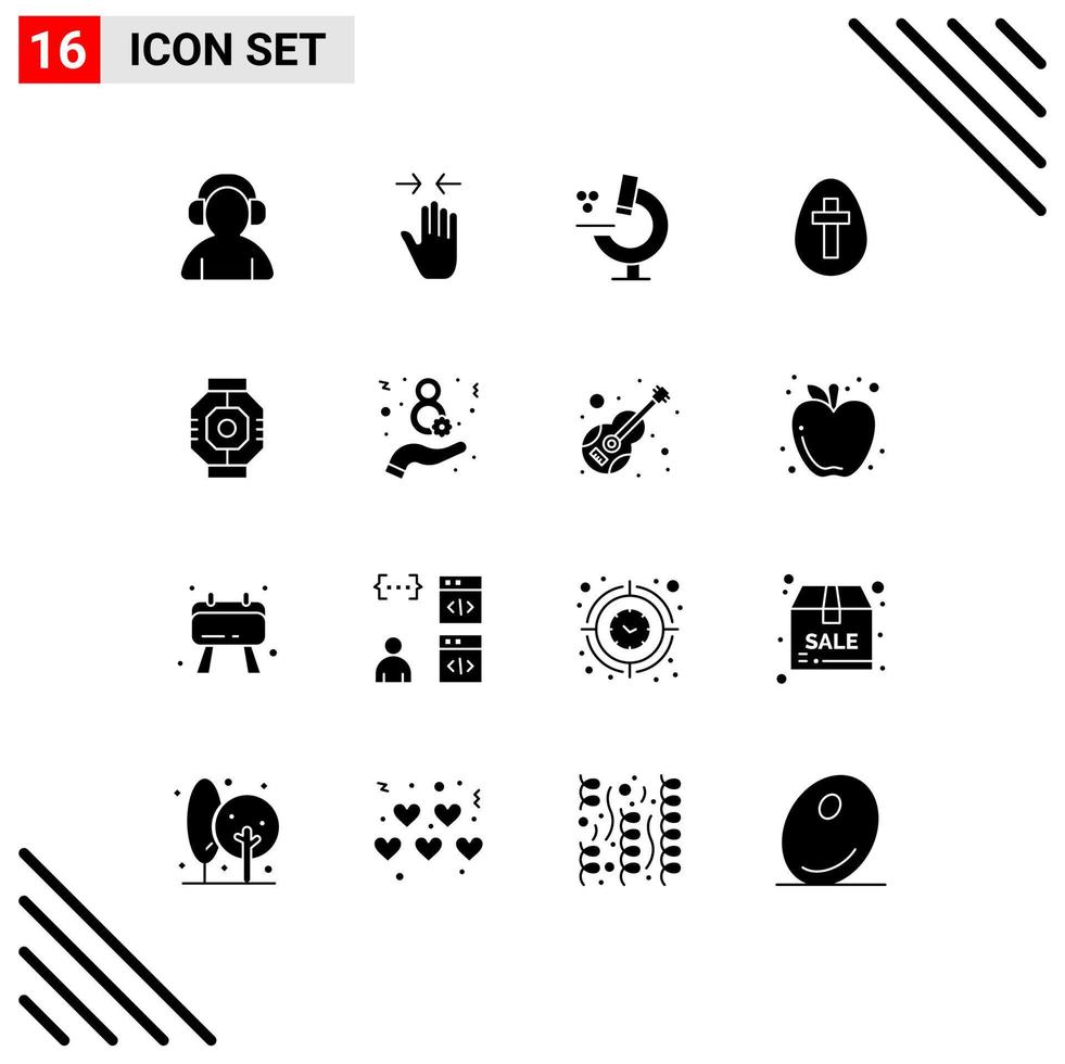 16 iconos creativos signos y símbolos modernos de signo de cápsula zoom en elementos de diseño de vector editable de huevo de vacaciones