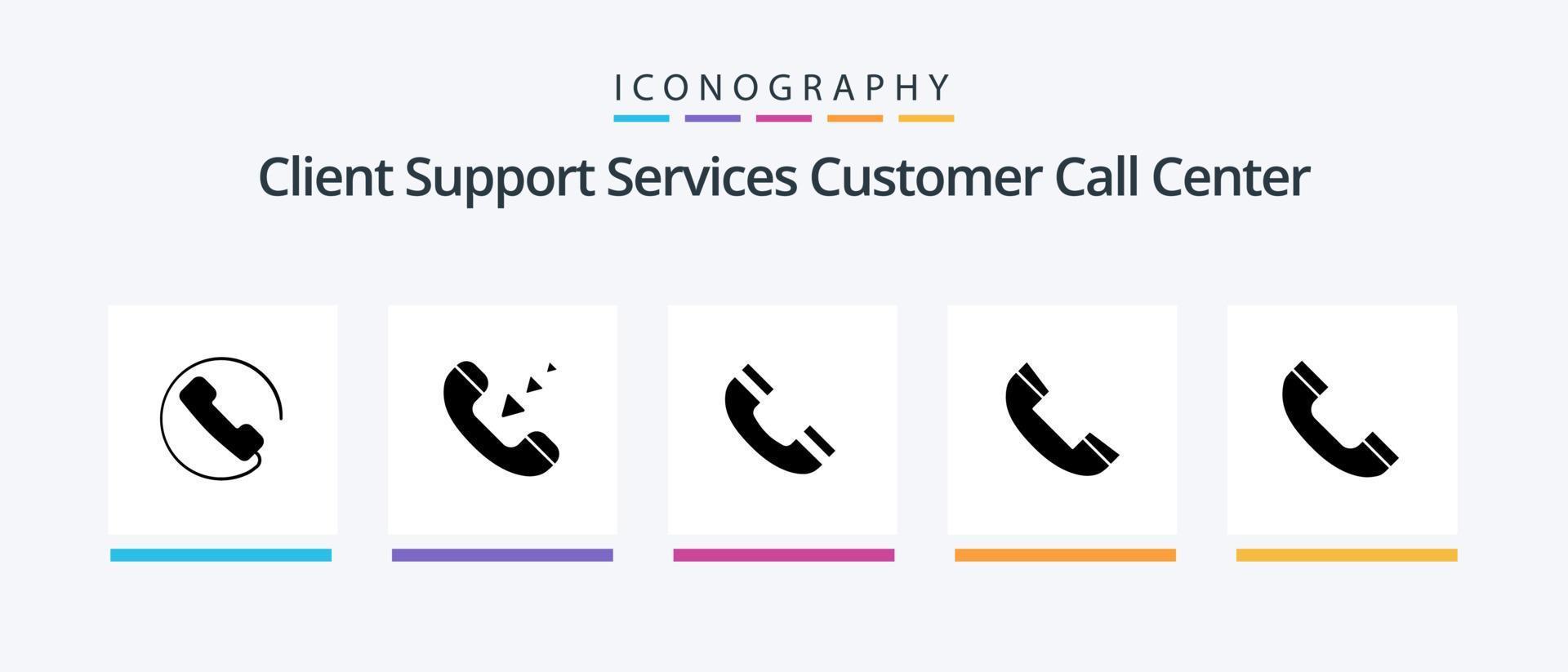 llame al paquete de iconos de glifo 5 que incluye teléfono. llamar. interfaz. teléfono. contacto. diseño de iconos creativos vector