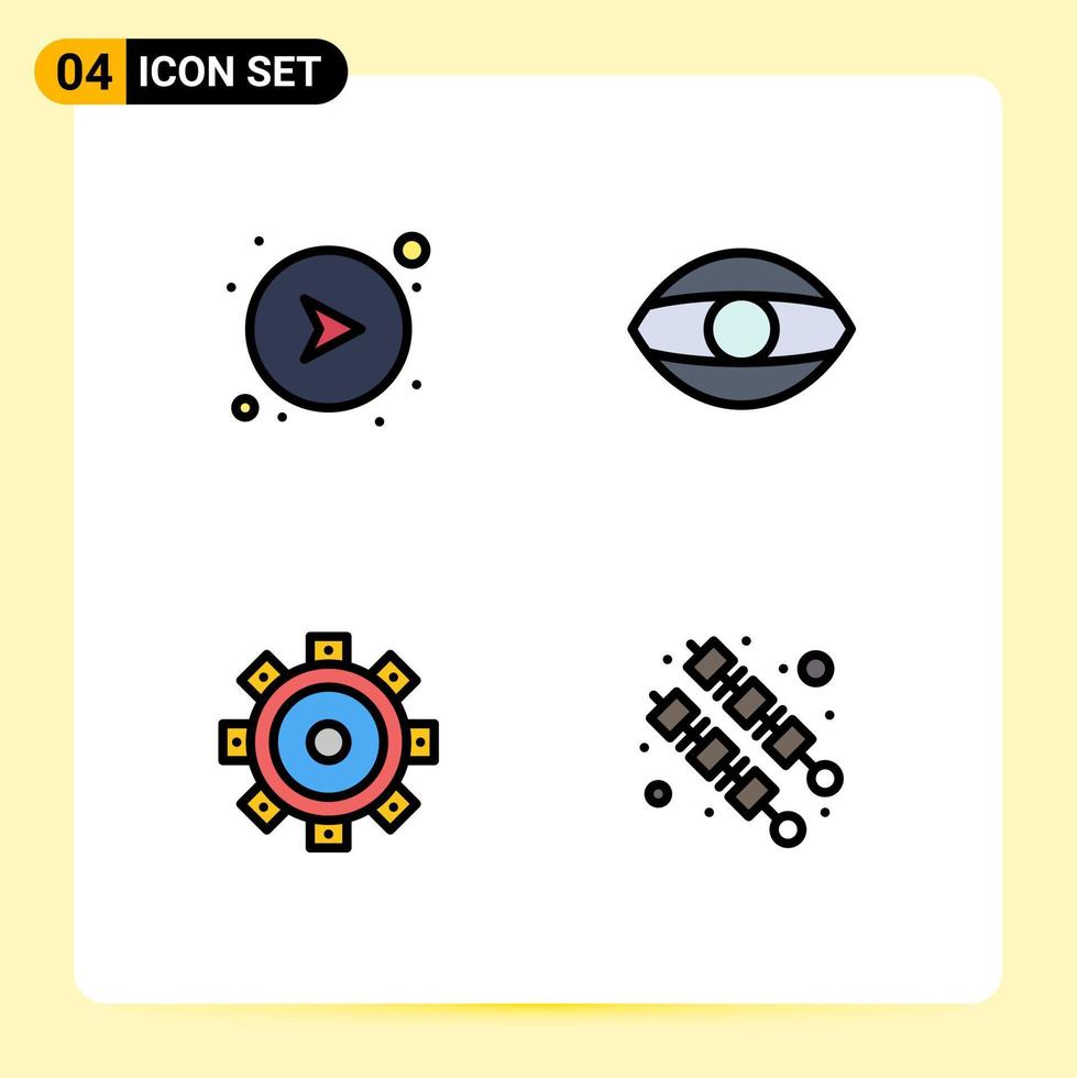 paquete de iconos de vector de stock de 4 signos y símbolos de línea para flechas que construyen elementos de diseño de vector editables de barbacoa humana derecha