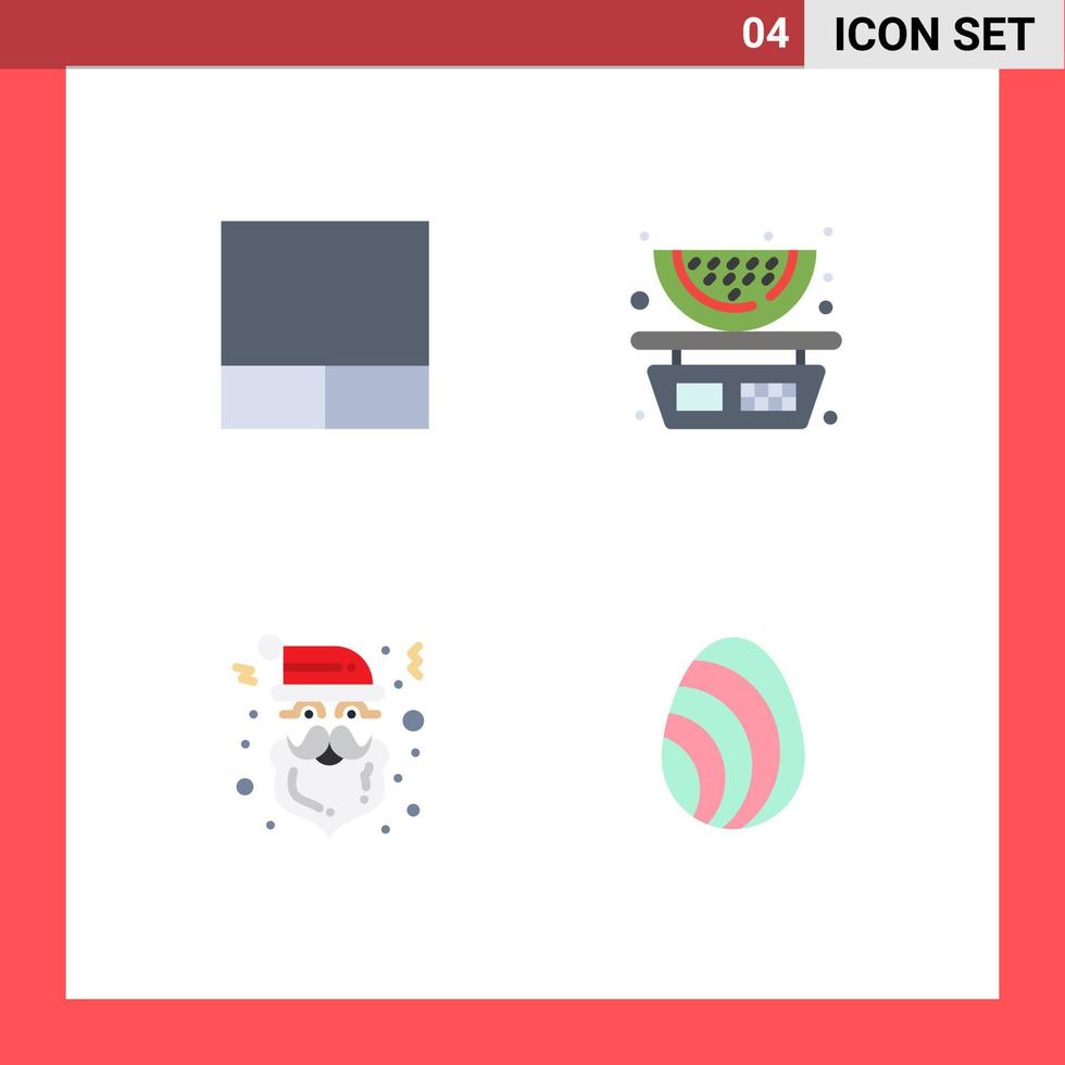Modern Set of 4 Flat Icons and symbols such as grid cap fruits christmas eastre Editable Vector Design Elements