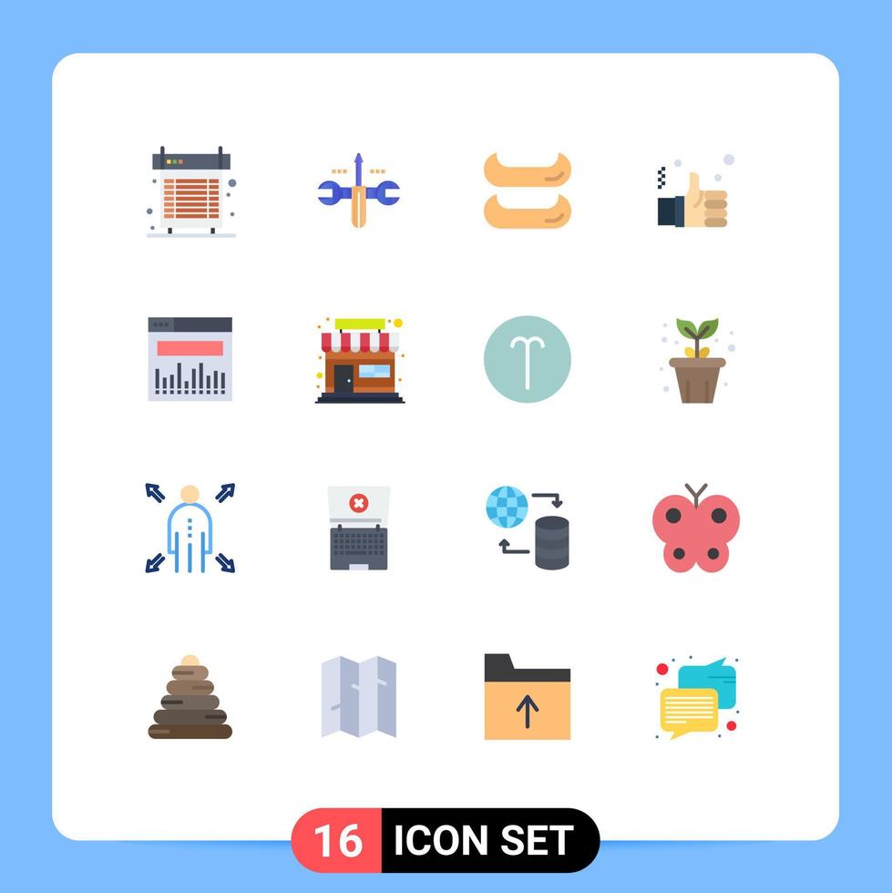 Universal Icon Symbols Group of 16 Modern Flat Colors of data solution toolings like finger Editable Pack of Creative Vector Design Elements