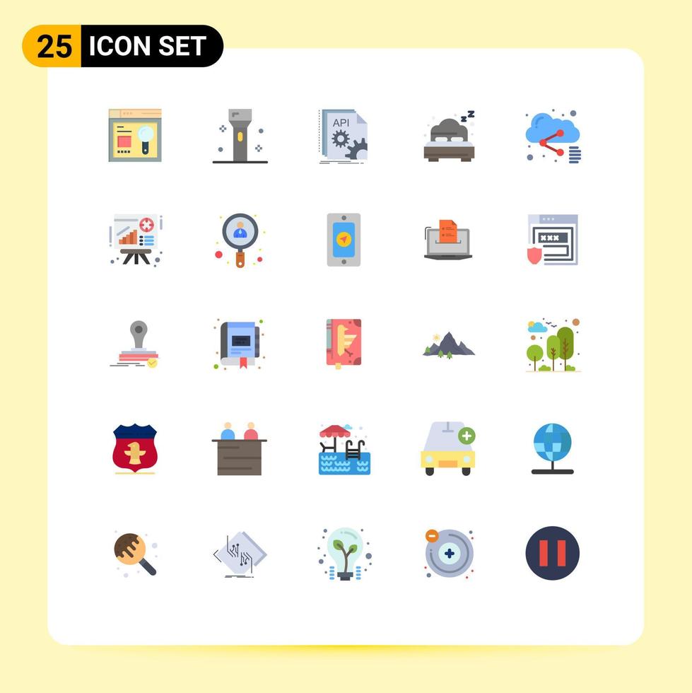 Universal Icon Symbols Group of 25 Modern Flat Colors of cloud beach technology summer developer Editable Vector Design Elements