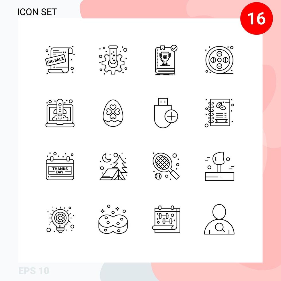 16 Outline concept for Websites Mobile and Apps boost arts book art rules Editable Vector Design Elements