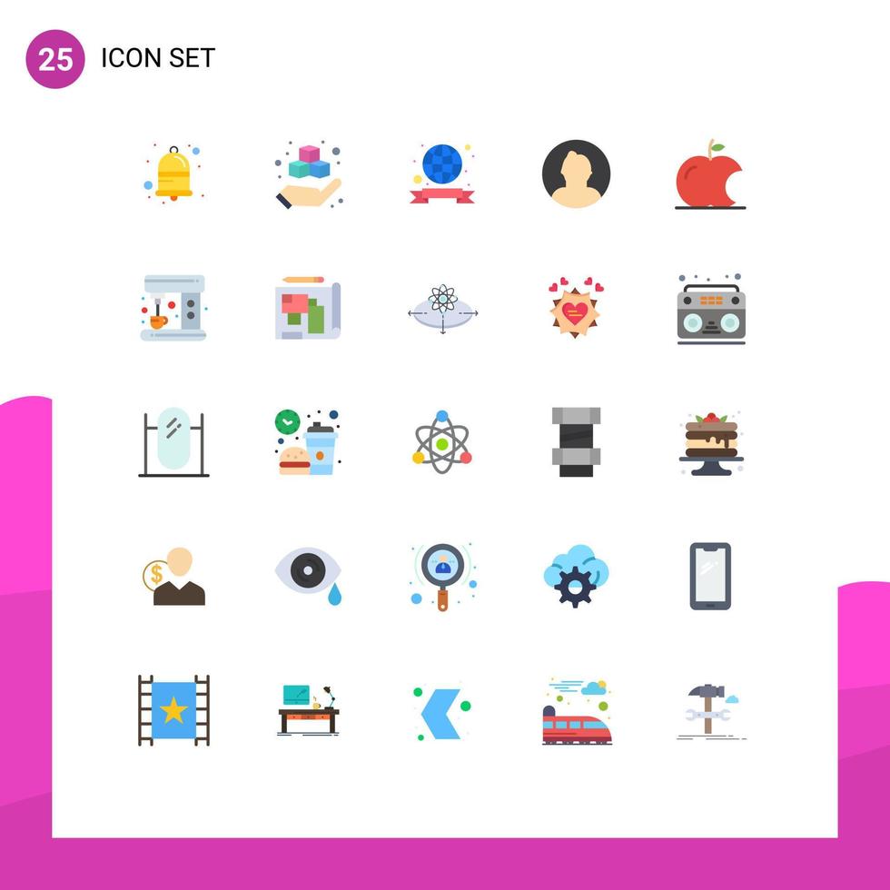 25 Creative Icons Modern Signs and Symbols of fruit user green round avatar Editable Vector Design Elements