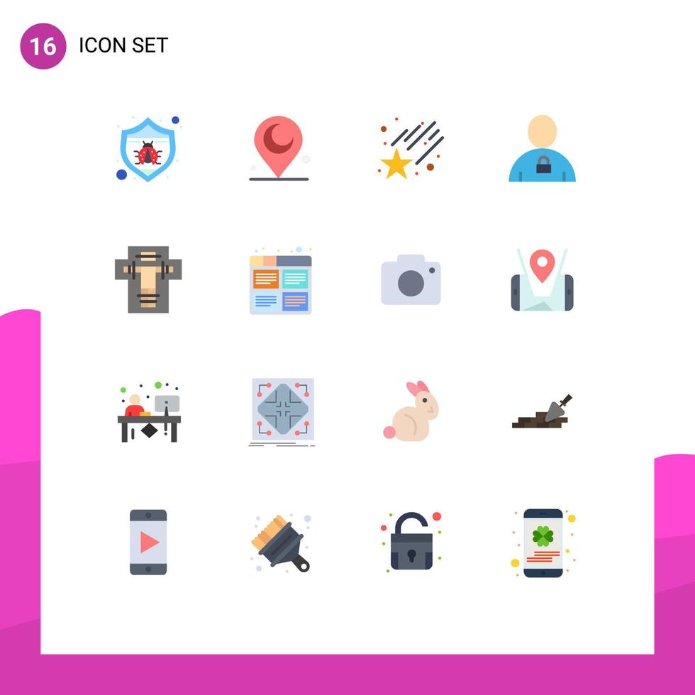 paquete de iconos de vector de stock de 16 signos y símbolos de línea para decapitar candado de espacio de cama paquete editable humano de elementos de diseño de vector creativo