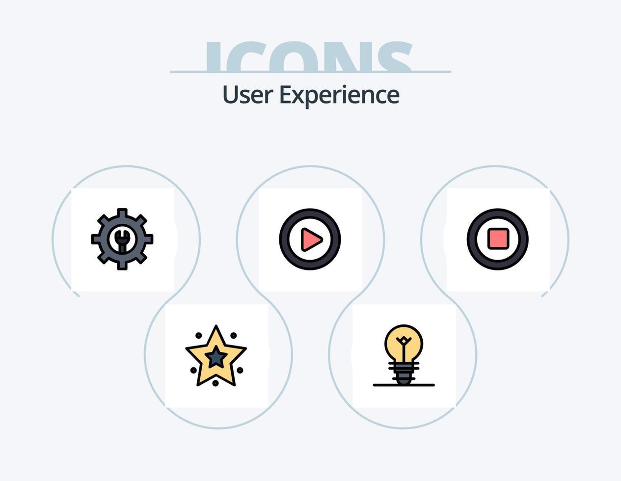 User Experience Line Filled Icon Pack 5 Icon Design. computer . light. electric . vector