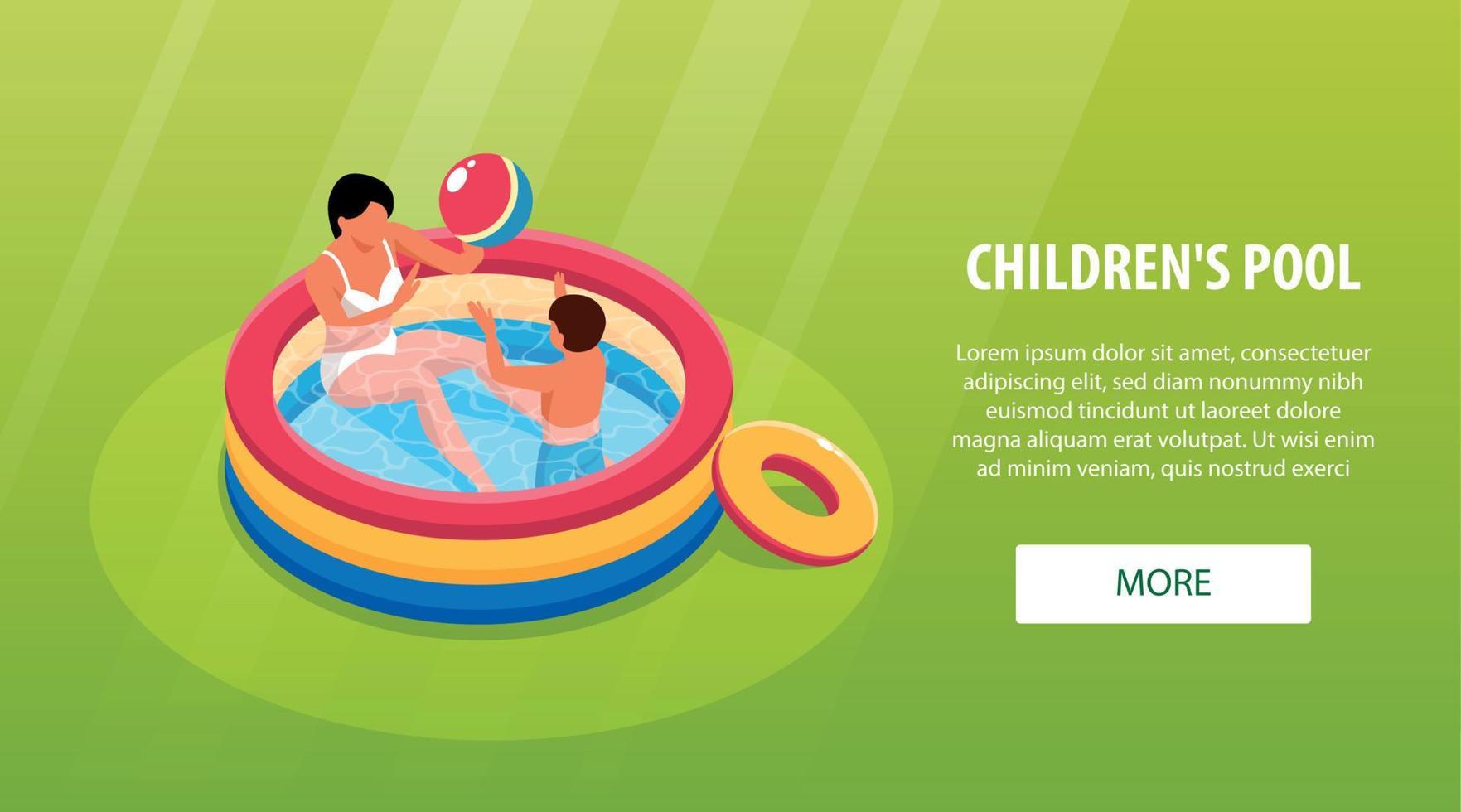 Childrens Pool Horizontal Banner vector