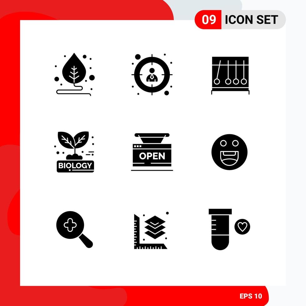 9 Creative Icons Modern Signs and Symbols of store open medical plant leaf Editable Vector Design Elements