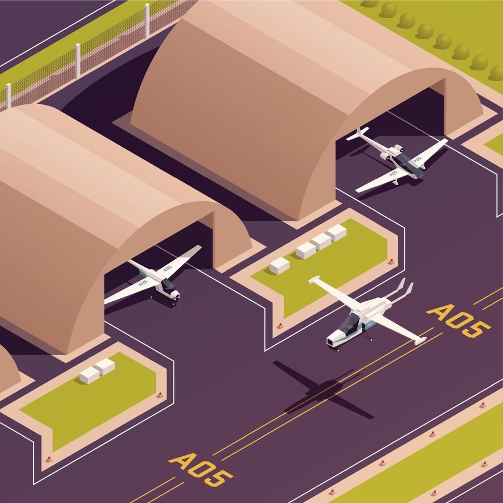 Airplanes Isometric Concept vector