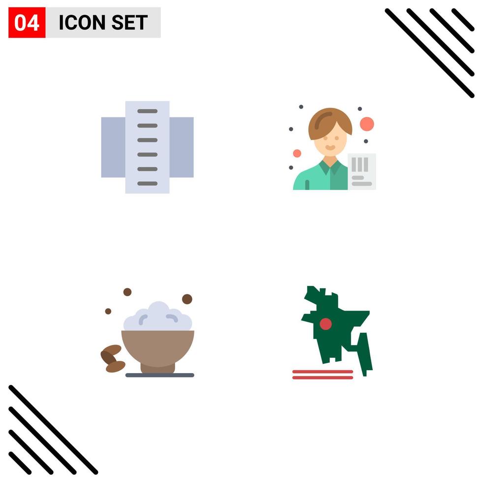 4 Universal Flat Icon Signs Symbols of apartments female flats analyst date Editable Vector Design Elements