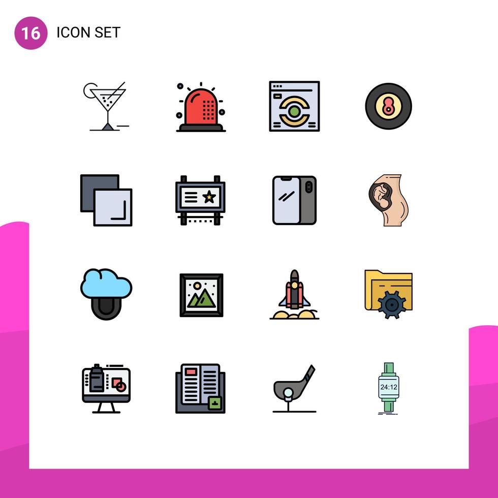 conjunto de 16 iconos de interfaz de usuario modernos signos de símbolos para elementos de diseño de vectores creativos editables de bola de juego de salud deportiva duplicados