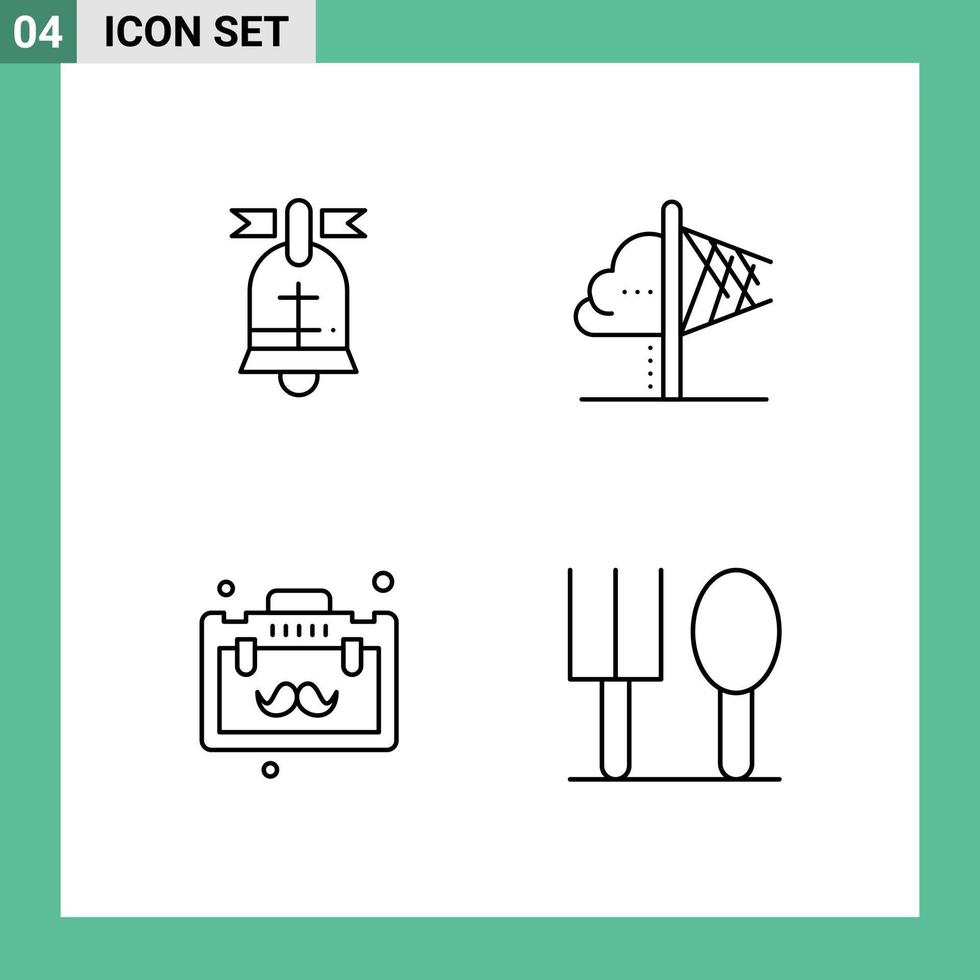 4 Creative Icons Modern Signs and Symbols of ball briefcase usa imagination office Editable Vector Design Elements