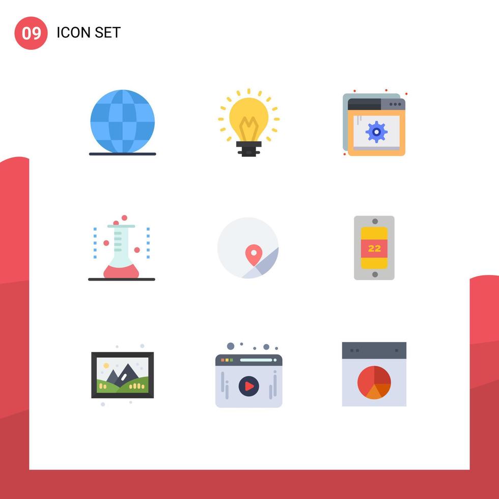9 Universal Flat Colors Set for Web and Mobile Applications basic lab glassware help lab flask chemical flask Editable Vector Design Elements