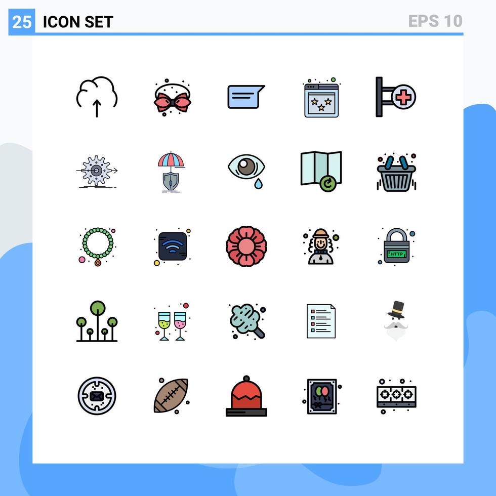 25 Creative Icons Modern Signs and Symbols of website review decoration ranking chatting Editable Vector Design Elements