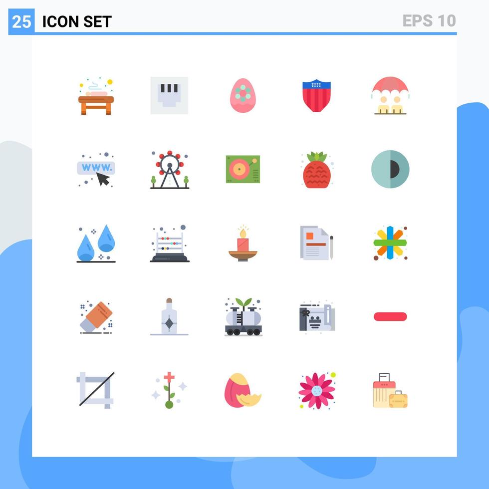 conjunto de 25 iconos de interfaz de usuario modernos símbolos signos para negocios modernos easter usa escudo elementos de diseño vectorial editables vector